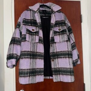 Forever 21 Lavender Plaid Shacket Jacket
